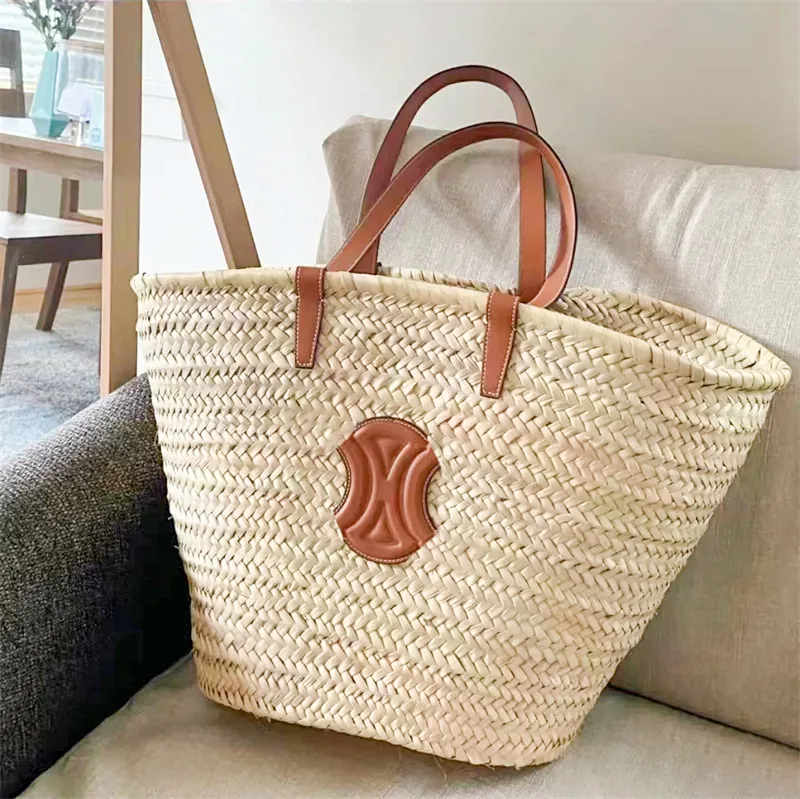 Woven Purse Raffia Straw Beach Bag Classic Woven Tote Women's
