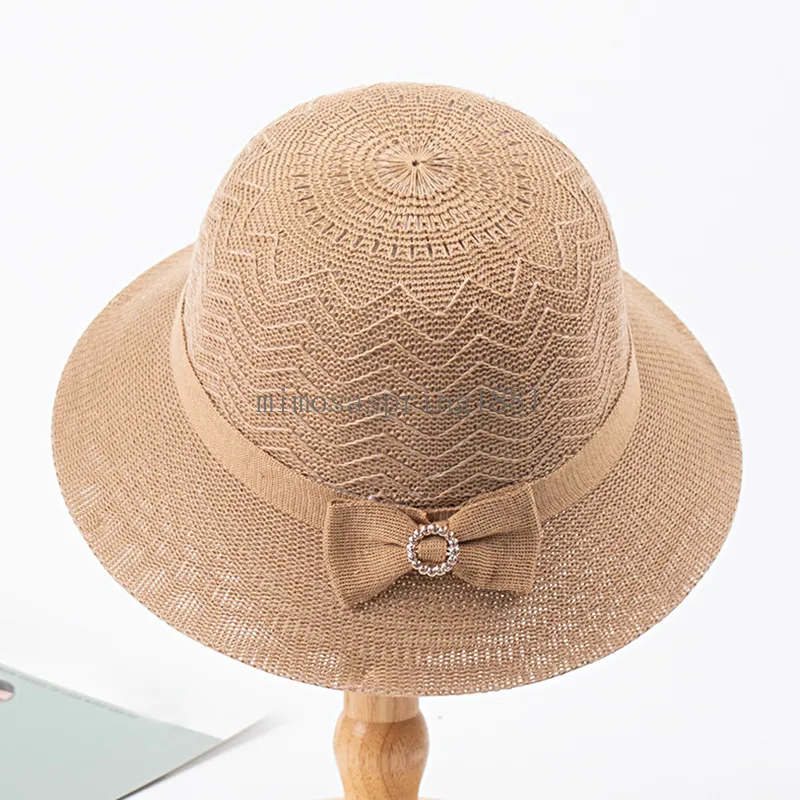 Chapeau de soleil à nœud pliable, à large bord, en paille souple, seau de plage élégant pour dames, protection solaire d'été, casquette de pêcheur de voyage, nouvelle collection