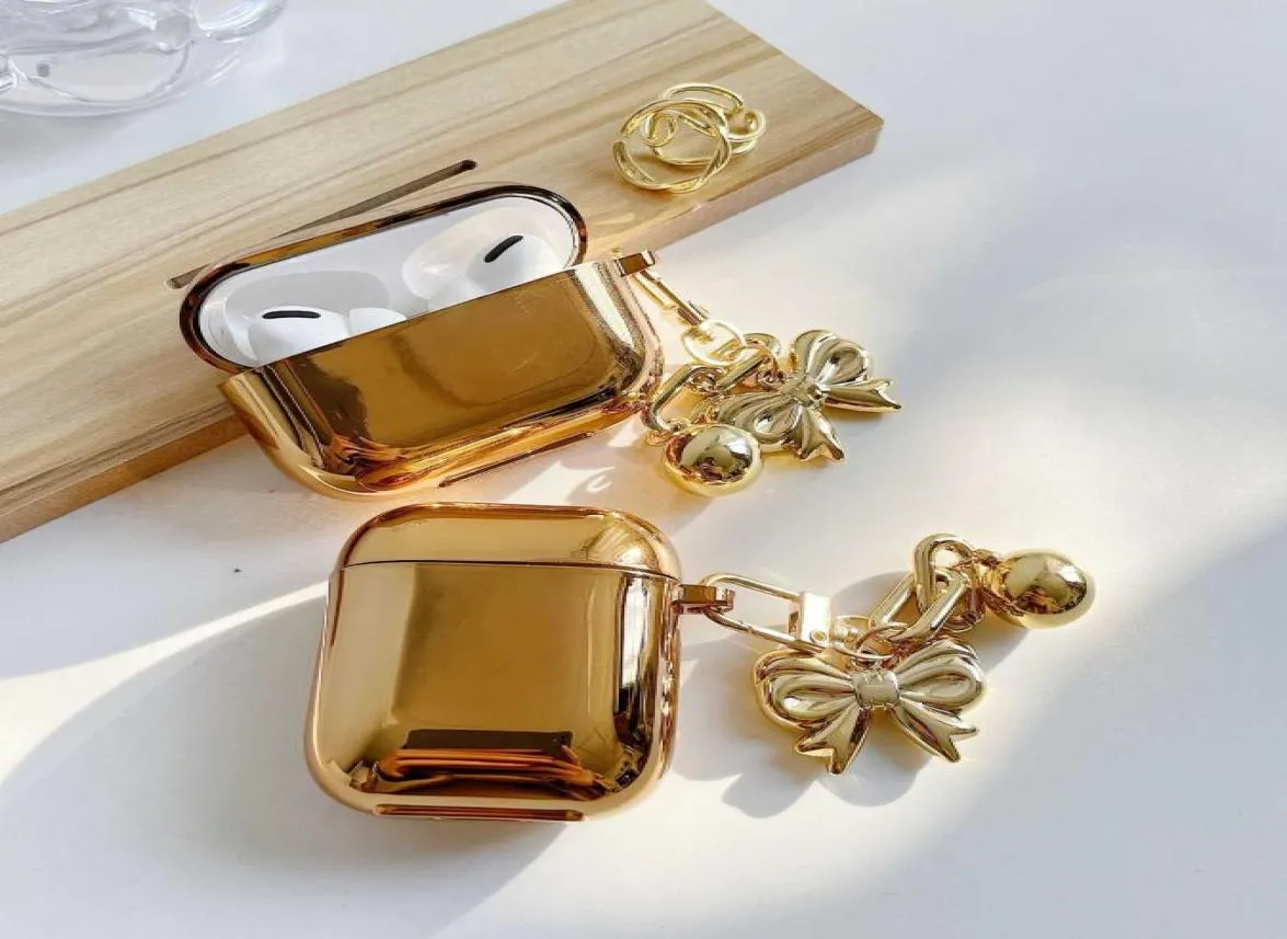 2022Plating Butterfly Airpods Case Goud Antilost Bluetooth Earpods Cover Oplaaddoos Protector Airpods 3e Generatie Case Luxur5933470