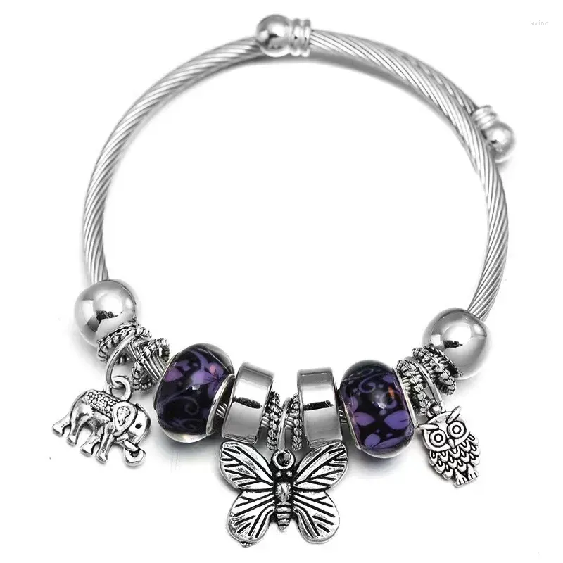 Link Armbanden Dragonfly Rvs Trendy Kralen Armband Sieraden 6 Kleuren Sluiting Armbanden Voor Vrouwen Eenvoud Accessoires