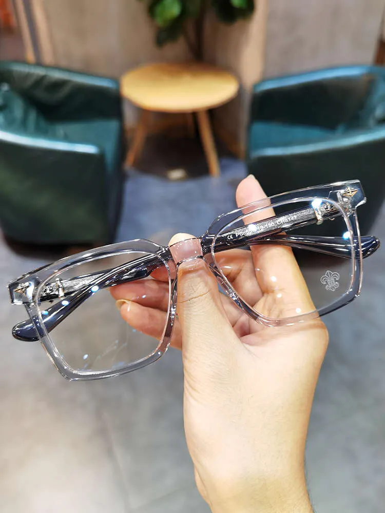 Designer Ch Cross Brillengestell Chromes Markensonnenbrille Neues großes Gesicht Große Myopiebrille Herren Damen Retro Licht Herz Luxus Hochwertige Rahmen 2024 D33h