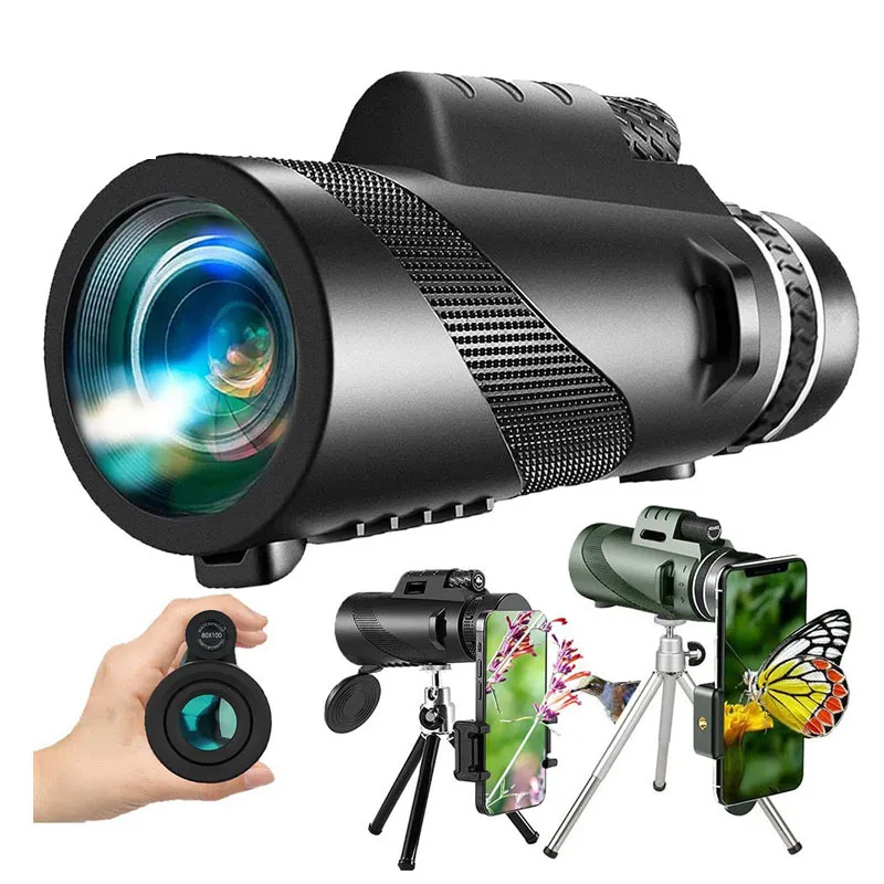 40x60 HD ZOOM puissant télescope monoculaire jumelles portables longue portée télescope chasse Camping avec Camping en plein air voyage