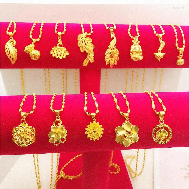 Pendant Necklaces Gold Vietnamese Hard Necklace Women Korean Euro Jewelry Copper Plated Does Not Fade Crystal