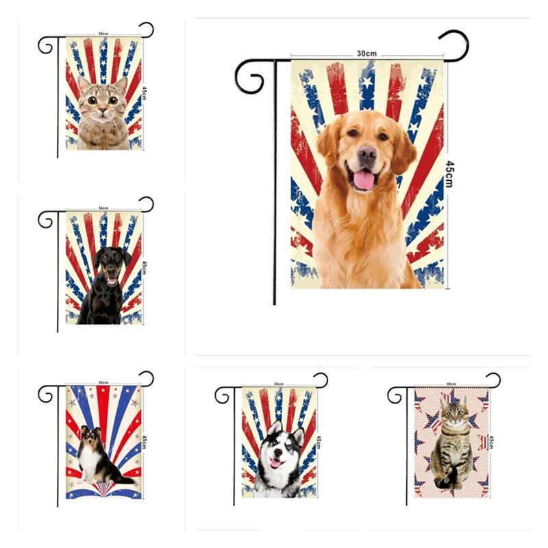 Animal Garden flag Pet atmosphere Layout courtyard dog cat Flags welcome camping yard Banner P213