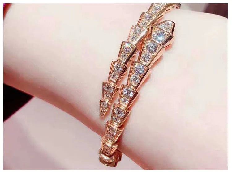 Bulgarie Carer Oryginalna luksusowa bransoletka 18K Rose Gold Platinum Bracelet Bransoletę Kości węża.