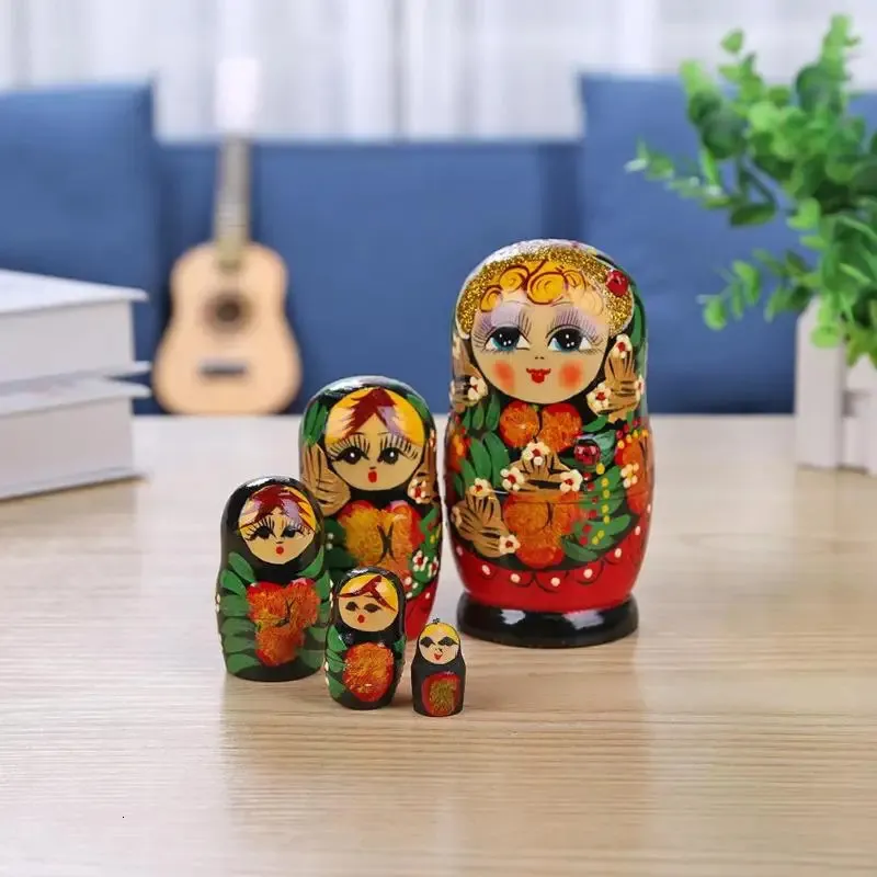 1 Set Wooden Russian Nesting Dolls Babushka Matryoshka Stacking