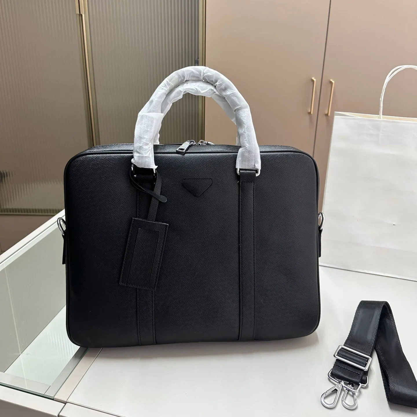 Designer Briefcase High-end Fashion Men's Business Classic Versatile Cross-body Messenger Laptop Attache Document Case Work Shoulder Bag