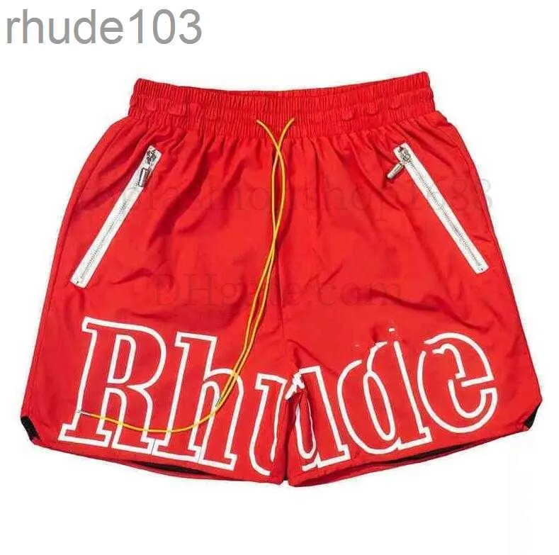 Rhude Shorts été bain décontracté hommes bleu noir pantalons de plage hommes rue cordon lâche léger Lpm taille s m l xl L3NN