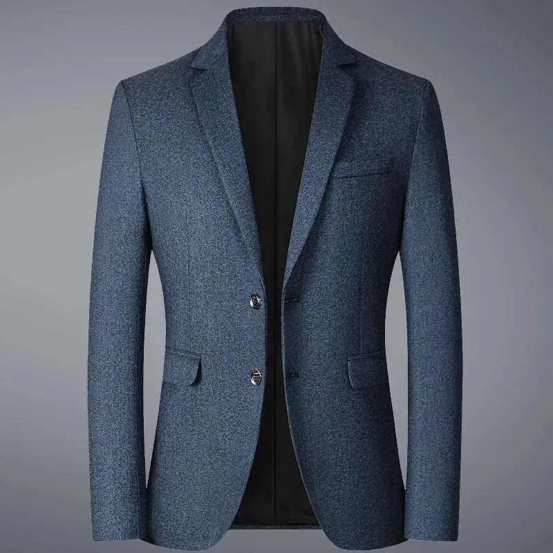 2023 moda masculina casual boutique de lã cor pura negócios fino ajuste terno blazers jaqueta vestido casaco 231228