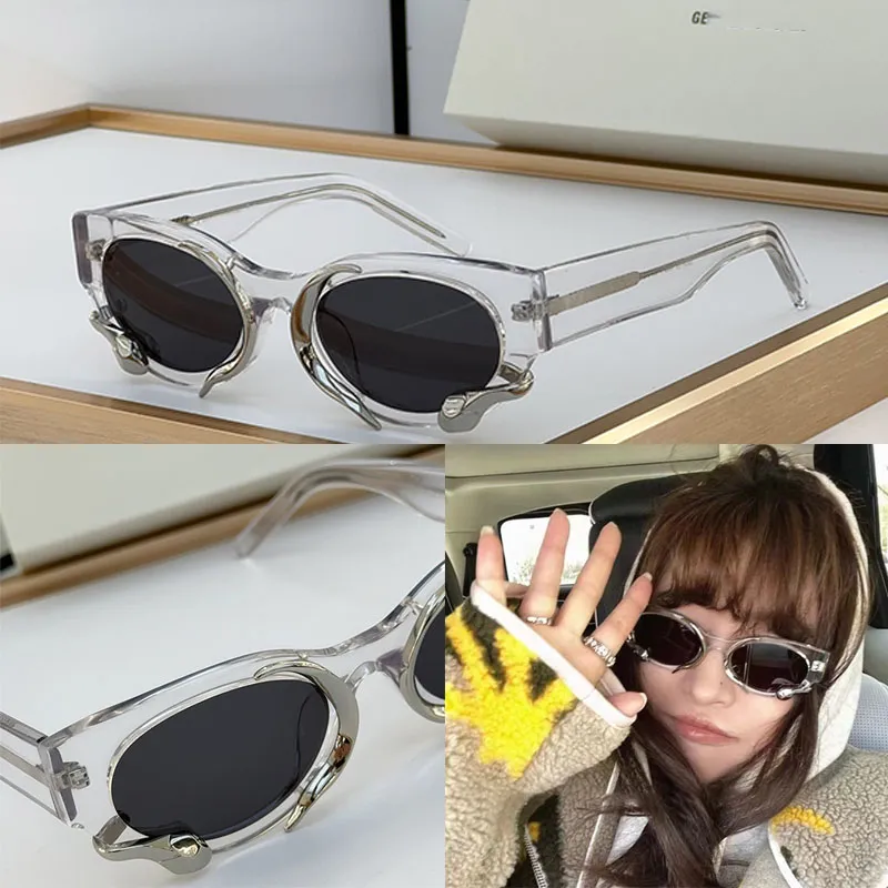 Cool metal style sunglasses oval acetate frame frame wrapped with metal snake fashionable and sexy womens gradient Lunettes de Soleil M.PP driving traveling