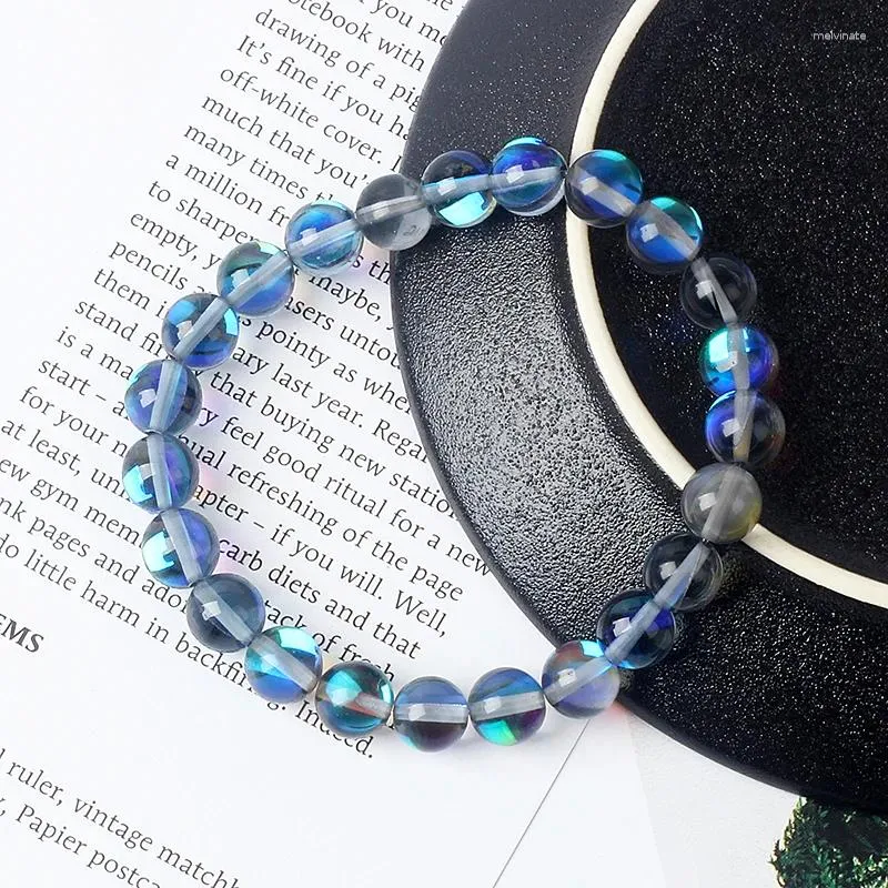 Strand Reiki Flash Stone Labradoriet Armbanden Voor Vrouwen Originele Natuurlijke Blauwe Maansteen Paar Mannen Sieraden Pulsera