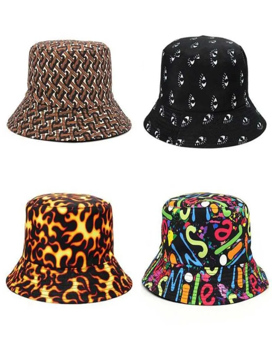 Buckethats lyx designer brev tryck män kvinnor fiskare katt bomull mode antisun hattar bob vintage sommar panama hatt q08052703452