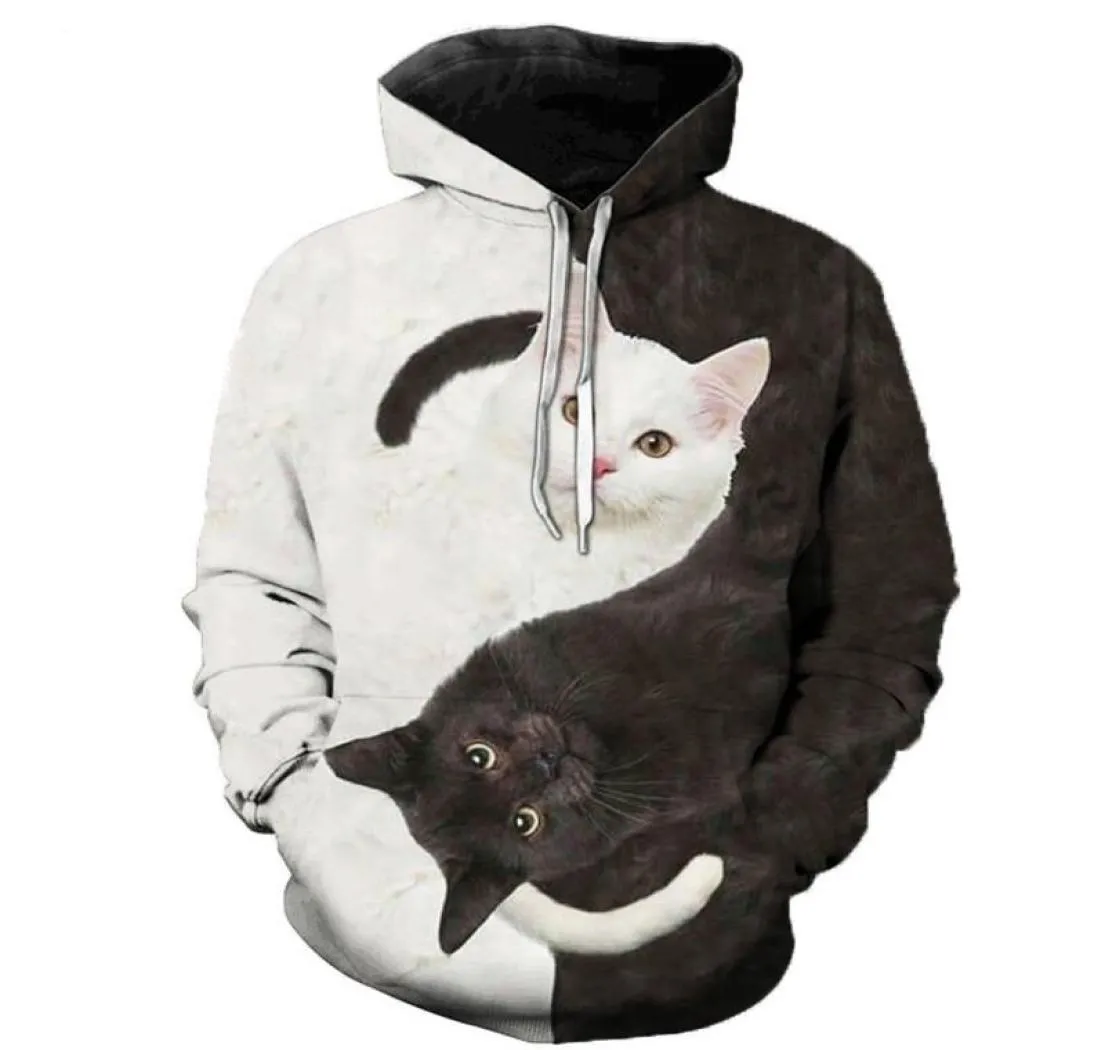 Men039s Sweats à capuche Sweats à capuche mignon chat garçon fille en plein air impression 3D pull à capuche animal de compagnie imprimer mode sport pull automne et7905228