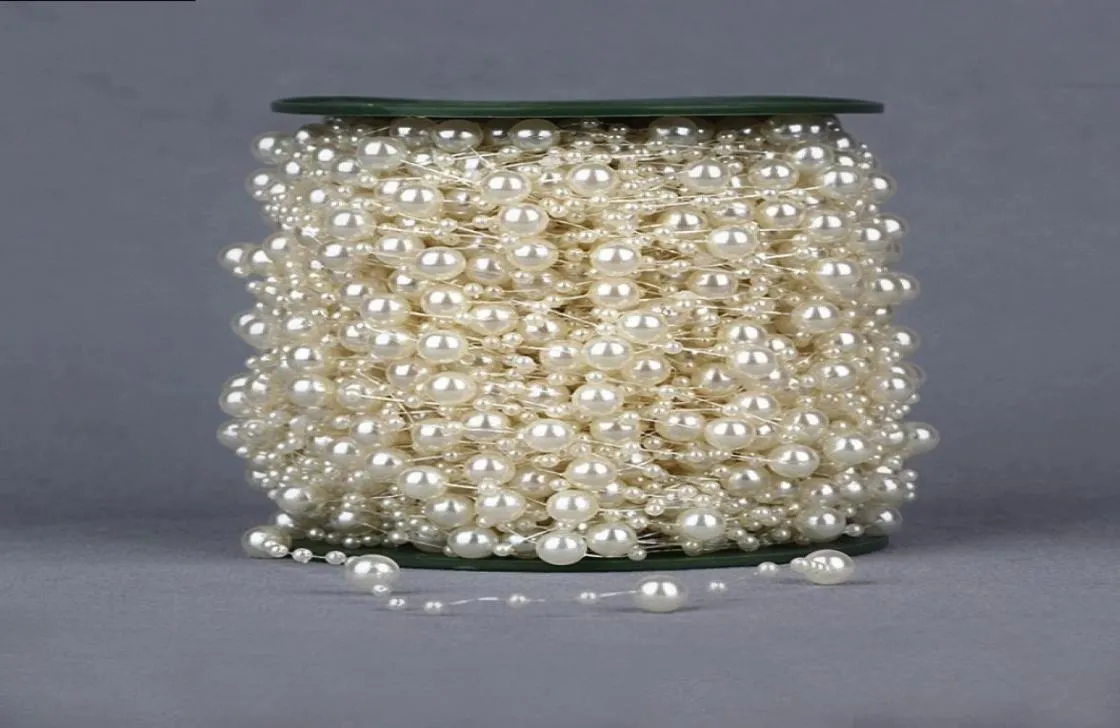 60 mètres de ligne de pêche perles chaîne de perles guirlande fleurs décoration de fête de mariage chaîne de perles perles d'imitation colorées pas cher Supp3592460