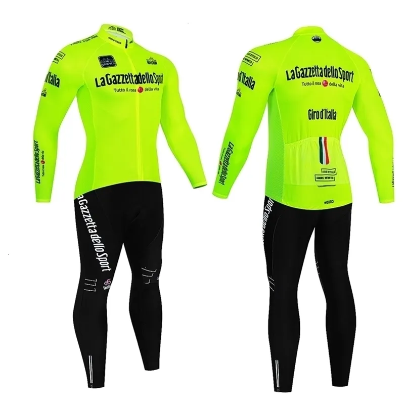 Tour De Italy D'ITALIA Fietsshirt Set Premium Anti-UV Downhill Fietspak met lange mouwen Herfst Sneldrogend Pro Racing Uniform 231227