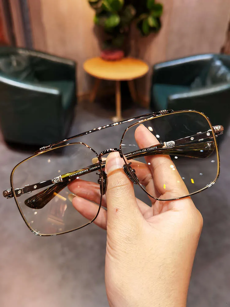 Designer Ch Cross Óculos Quadro Cromos Marca Óculos de Sol Novos Óculos para Homens Moda Feminina Retro Ampliando Rosto Grande Miopia Coração Luxo Quadros de Alta Qualidade Ictt