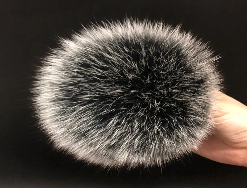 DIY luksusowe futra pompom 100 naturalny lis fryzurka kulowa kulka pom r ręcznie robiona naprawdę duża piłka do włosów z burzącami1955050
