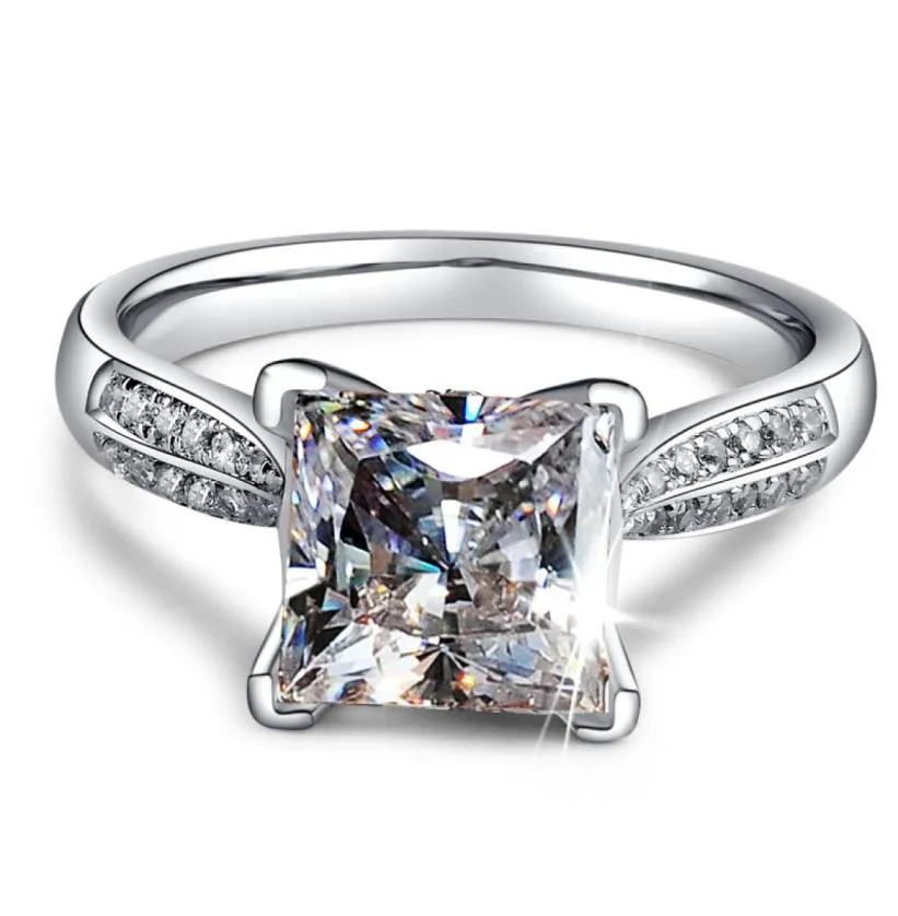 Anéis de casamento de alta qualidade joias de marca SONA zircônia diamante 925 prata esterlina anéis de noivado para mulheres 6644488