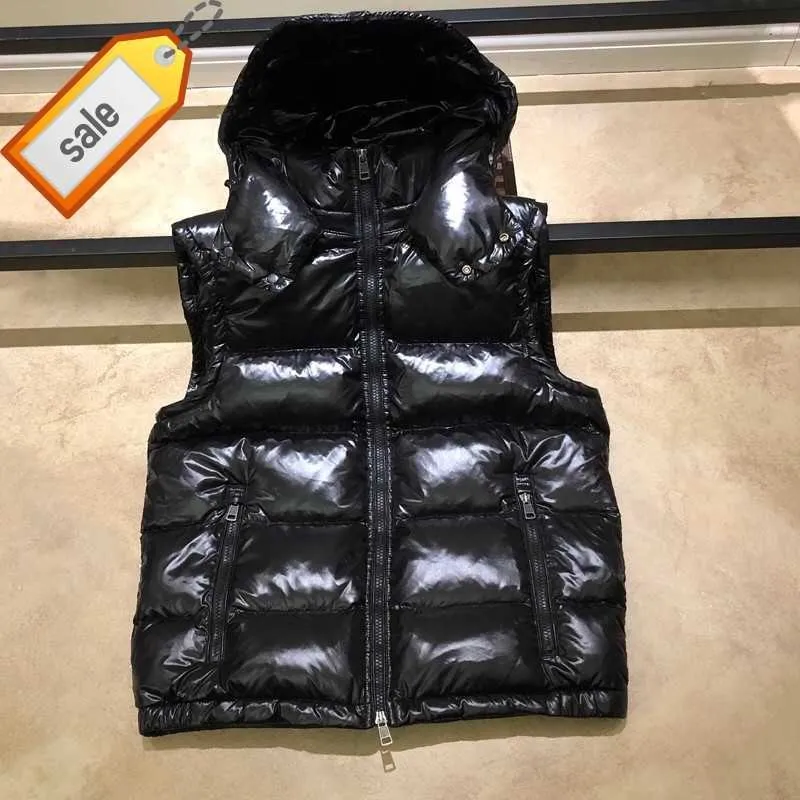 Men's Vests Mens Winter Gilet Down Monclair Jacket Homme Vest Gilet Parkas Coat Hooded Outerwear Waterproof for Windbreaker Short Sleeveless Detachable