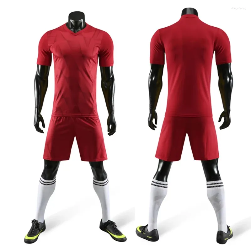 Tracki męskie letni zestaw piłkarski dla dorosłych Krótkie rękawy Wysokiej jakości mundurowe koszulka młodzieżowa