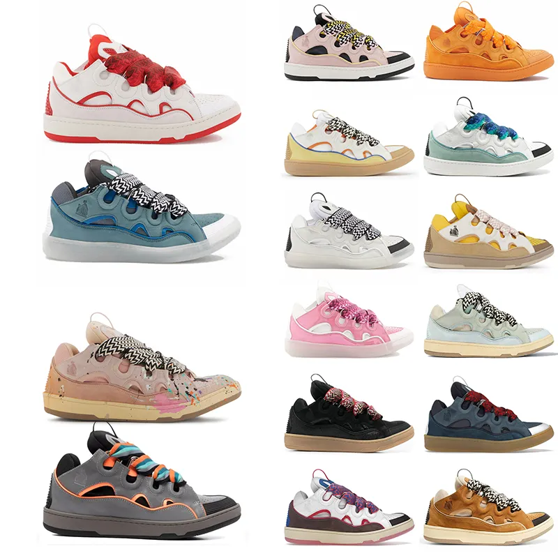 2024 Aaa + S Hommes Femmes Designer Lanvinss Chaussures Style 90S Extraordinaire Emed Cuir Curb Baskets Femmes En Nappa Calfskin 36-46 40 houes tyle 90 neakers s