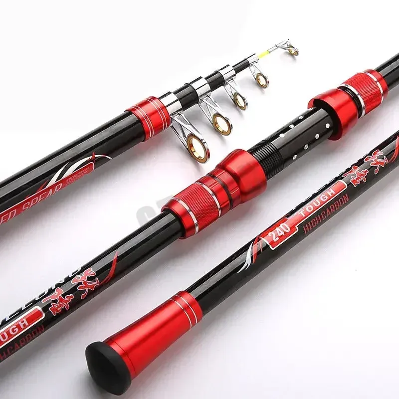 Portable Fishing Pole 2.1 4.5M Movable Wheel Seat Fishing Rod Tough Carbon  Fiber Telescopic Travel Sea Boat Rock Fishing Rod 231228 From Lian09,  $25.41