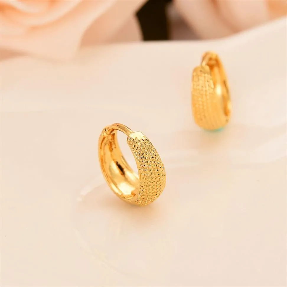 Solid Gold G F Circle Hoop Earring Efbactated Małe kolczyki Vintage Elastyczne krewetki Męskie Kluczowe Prezenty 2344