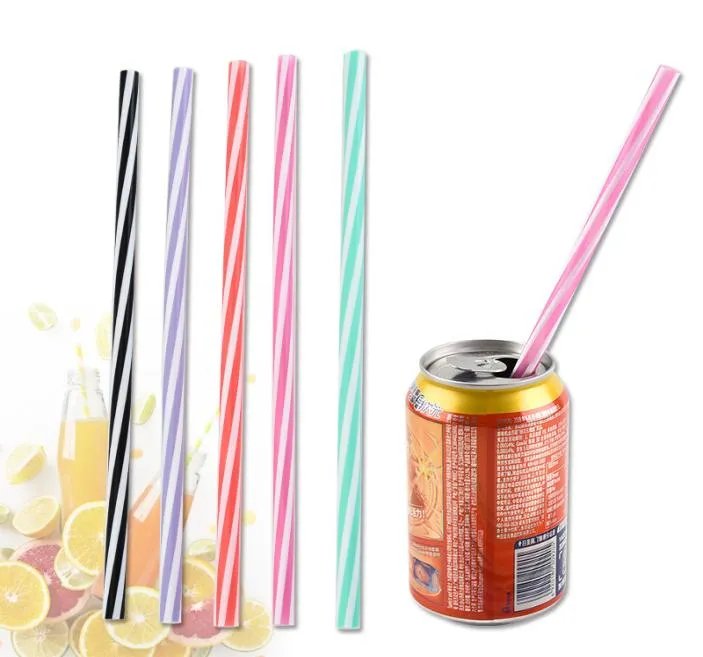 255mm 9Colors Silicone Spiral Stripe Straw Fashion Färgglada raka rör Mjölkdrycker Stråer Återanvändbart drickverktyg Baby Feeding M10651783072