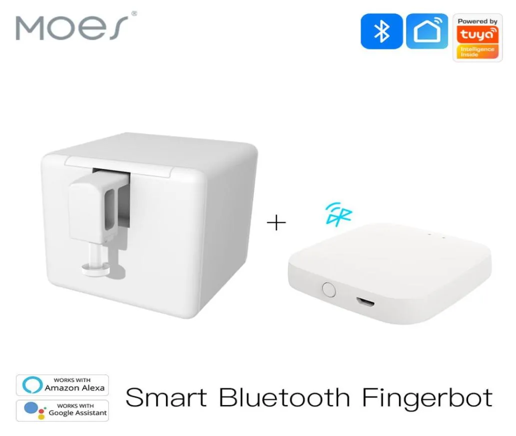 Moes Tuya Bluetooth-переключатель управления Fingerbot Кнопка-толкатель Приложение Smart Life Голосовое управление через Alexa Google Assistant2274447
