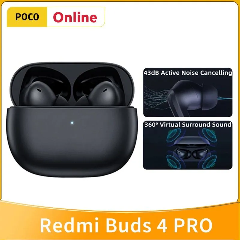 Écouteurs Xiaomi Redmi Buds 4 Pro écouteurs 43db Smart ANC double transparence Bluetooth 5.3 Vocalisme hybride