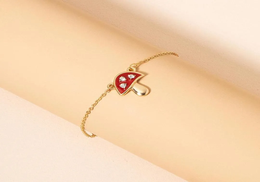 Charme pulseiras cogumelo pulseira amizade corrente pingente encantos moda jóias acessórios para meninas presente inteiro trendy7079267