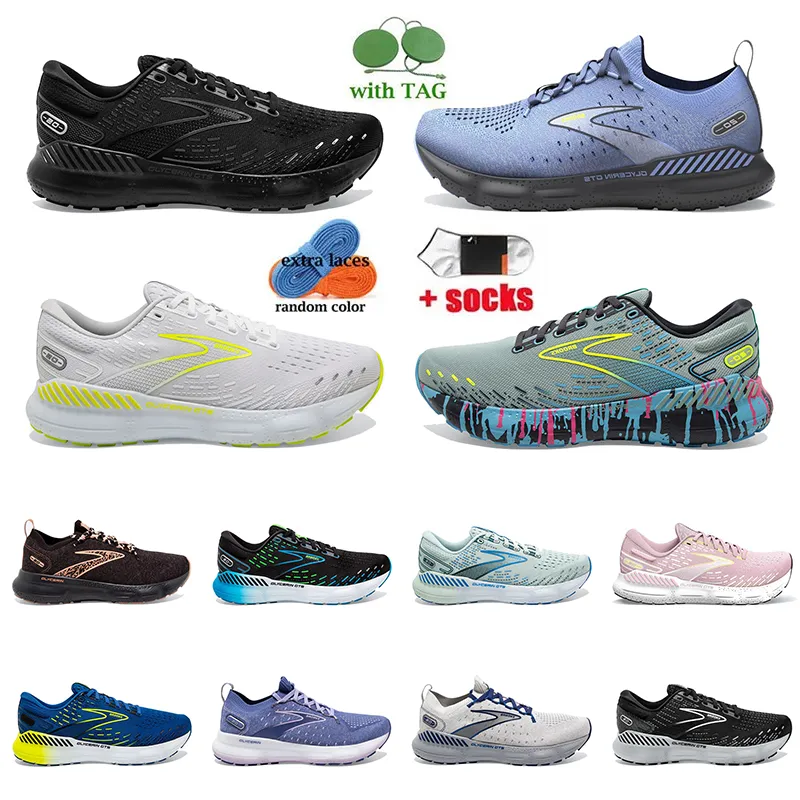 Brooks Chaussures de course Noir Bleu Rose Mousse Nuage Blanc Femmes Hommes Athlétique Sports de plein air Baskets Mesh Tennis Jogging Marche Coureurs Baskets