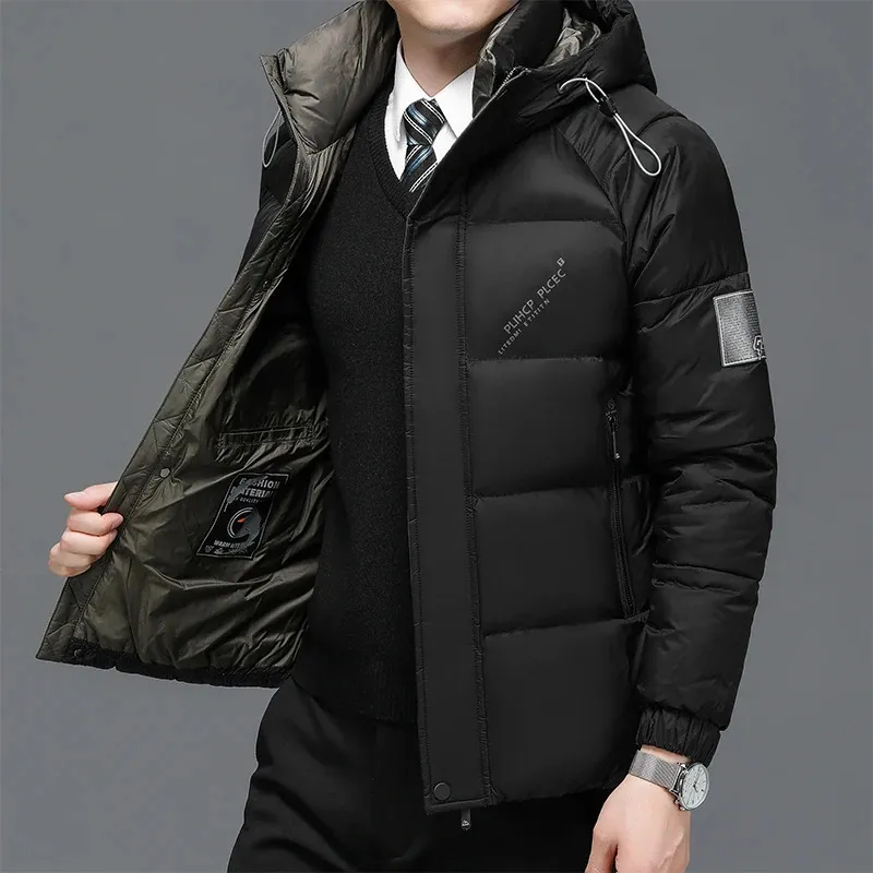 Herren-Fleecemäntel, männliche Parkas, atmungsaktiv, warm im Freien, verstaubare Herrenjacke, Windbreakker, lang, 231228