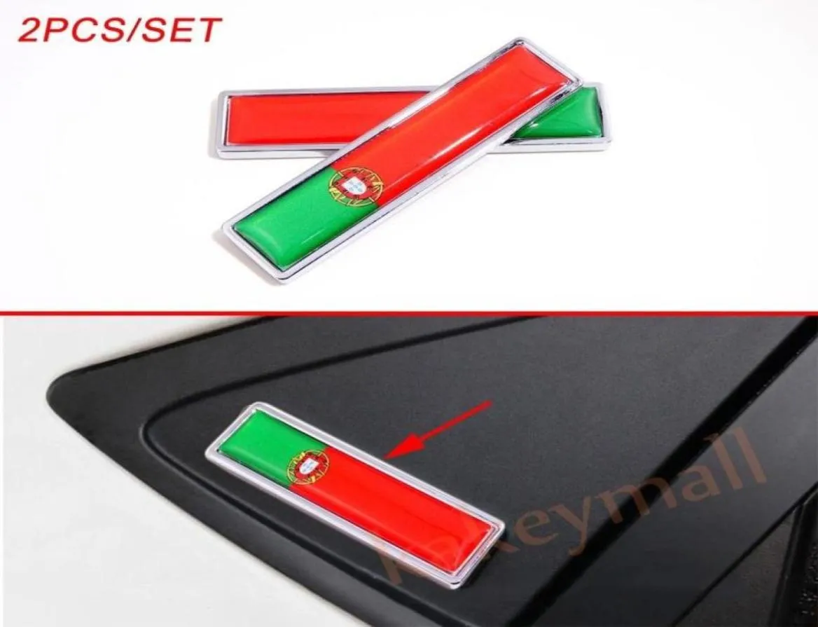 2x Universal Chrome Car Vehicle Akcesoria Portugal Nation Flag Flag Emblem Naklejka naklejka Trim59827428643053