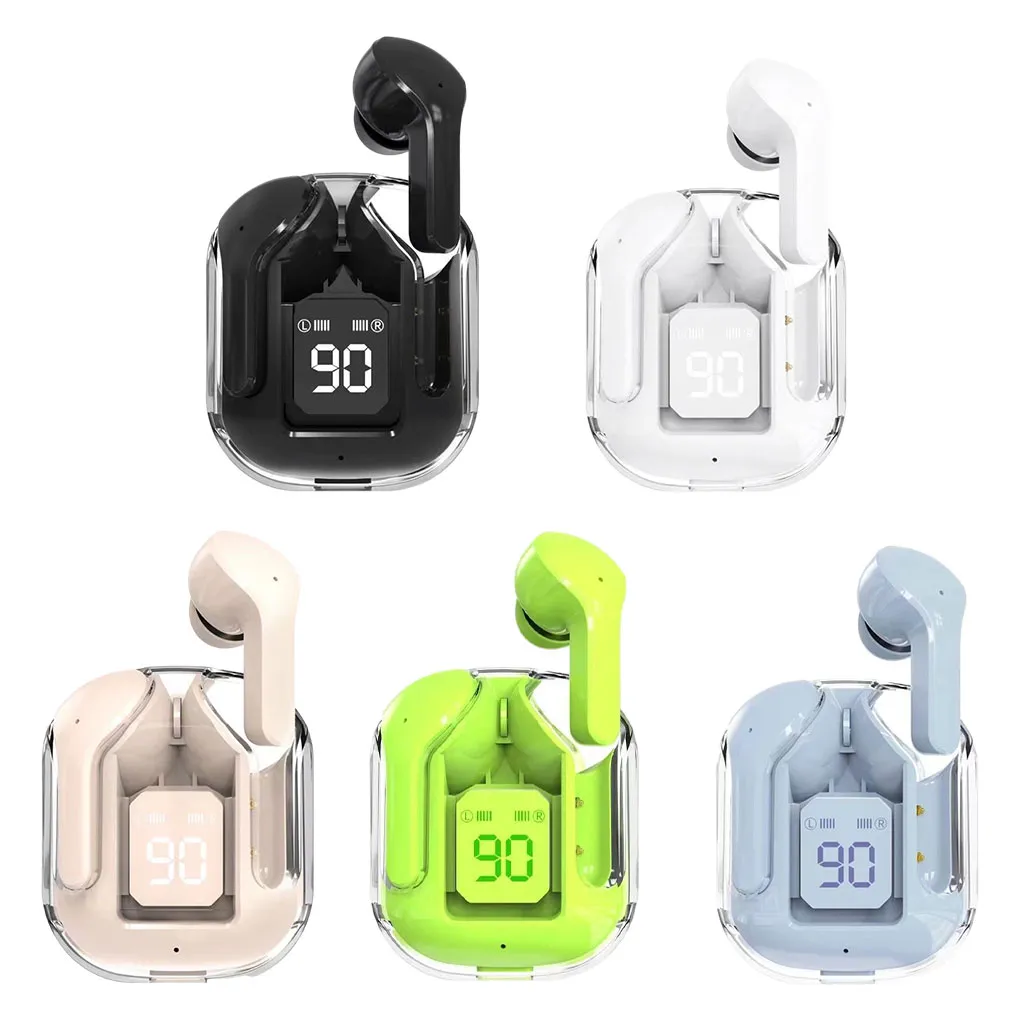 Wireless Bluetooth Headset Transparent Design with LED Digital Display Stereo Sound TWS Earphones for Sports Working-Air 31