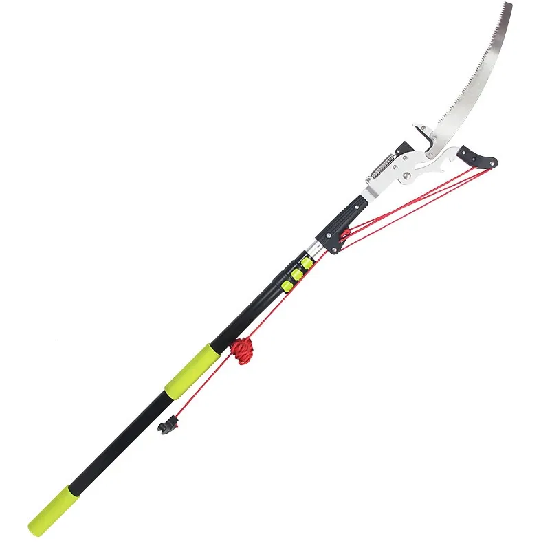 12 Feet Telescopic Pruner Long Handle Tall Tree Trimmer Pruning Pole High Altitude Thick Branch Cutting Tool 231228