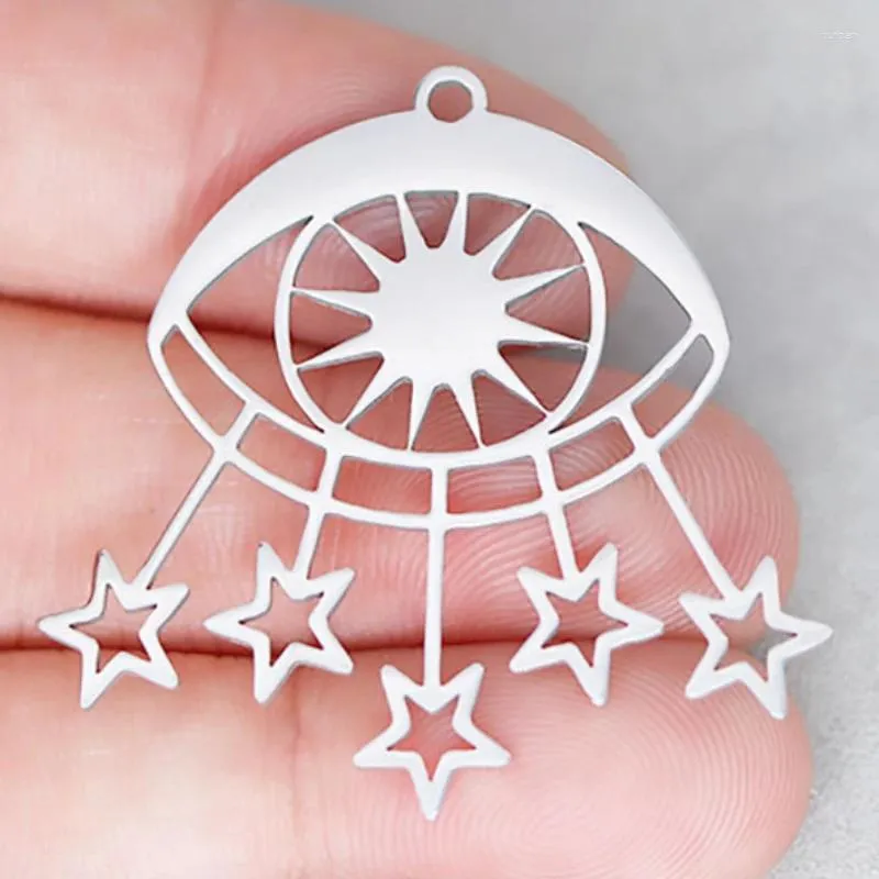 Charms WZNB 10Pcs Devil's Eye Stars Meteor Stainless Steel Pendant For Jewelry Making Diy Earring Necklace Accessories Wholesale