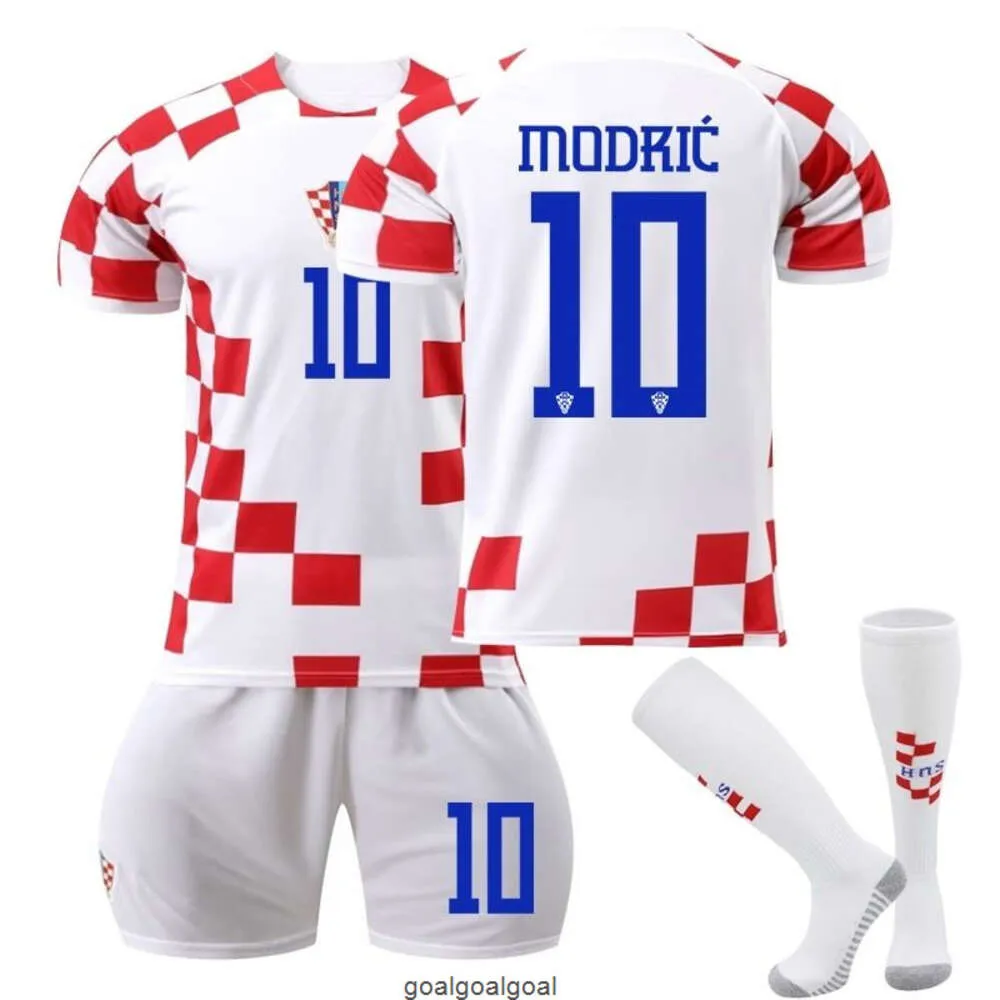 2022 World Cup Croatia Home jersey number 10 Modric jersey football jersey quick drying set