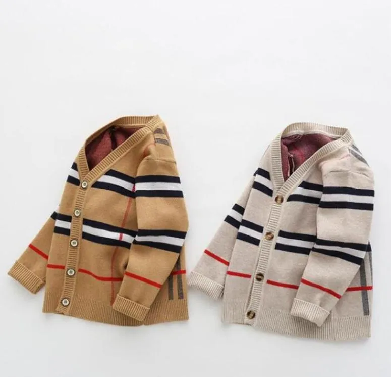 Otoño, cárdigans para bebés, niñas pequeñas, jersey con cuello en V, prendas de punto, suéter de algodón de manga larga, ropa para niños Coat3561589