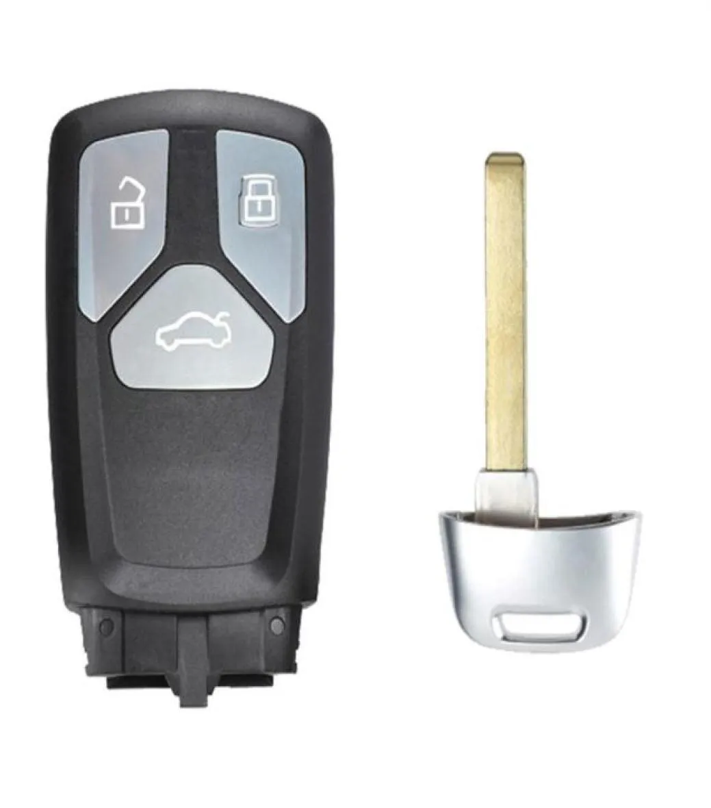 Ersättning Smart Remote Car Key Shell 4 Knappar Emergency Ocut Key FOB för TT A4 A5 S4 S5 Q7 SQ7 2017 UP25772105316