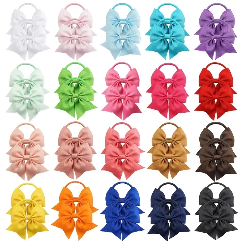40 Pieces Babies Tiny 3 Inches Hair Bows Rubber Bands Hair Ropes Ponytail Holders for Baby Girls Infant Kids Hair Acessor 231228