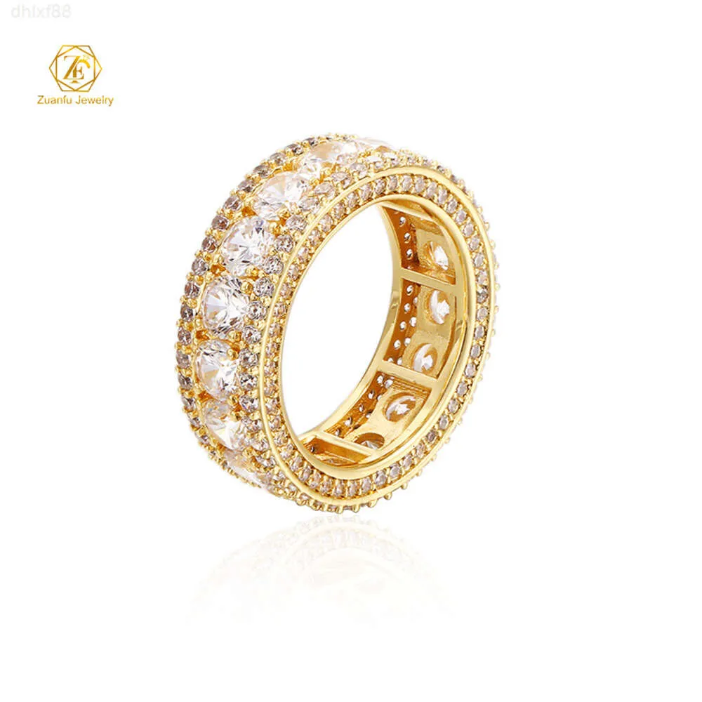 Hip Hop Jewelry Wholesale Price Women Special Design Eternity Ring Gold Solid Silver Ring 925 Sterling Moissanite Mens Rings