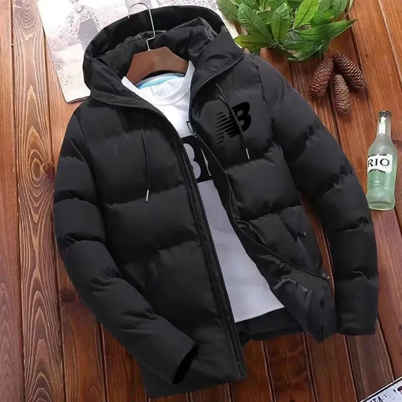 Modische 2024 Herren-Jacke aus warmer Baumwolle mit Kapuze, geeignet für Geschäftsleute, Büro, Einkaufen, Außenbereich und Freizeit 231228