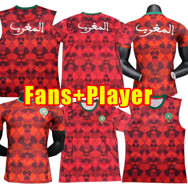 New 2023 2024 Morocco soccer jerseys home away 23/24 maillot de foot Ziyech Boufal FAJR Munir Ait Bennasser Amrabat football shirts Fans player version vest