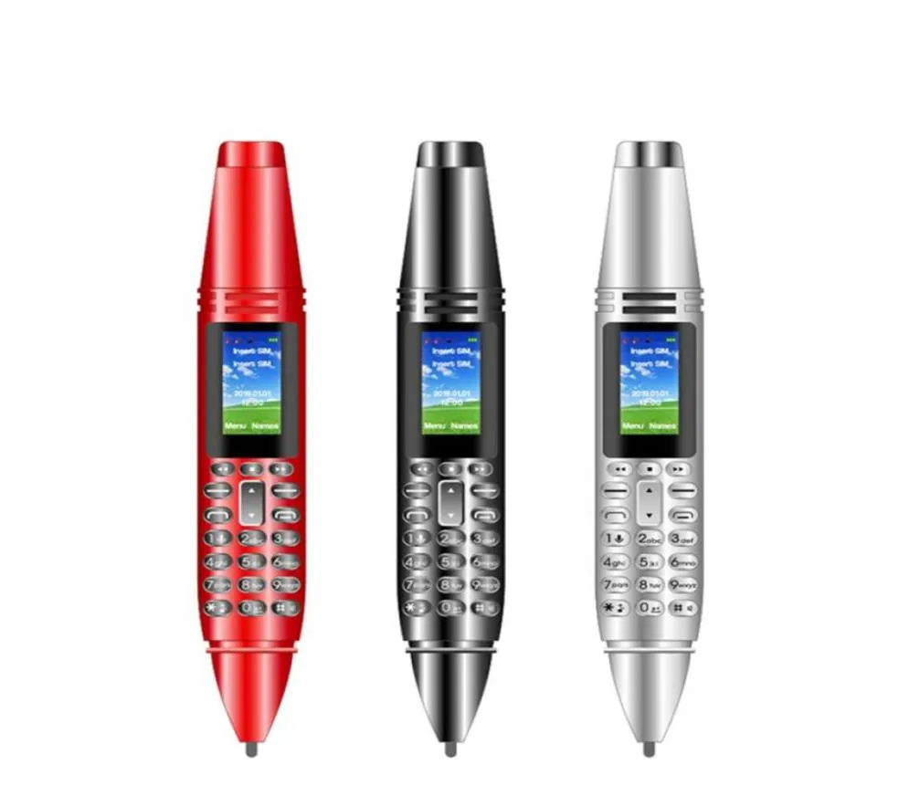 Dispositivos inteligentes mini caneta celular 096quot tela canetas em forma de 2g celular duplo cartão sim gsm celulares telefone bluetooth flash1433624