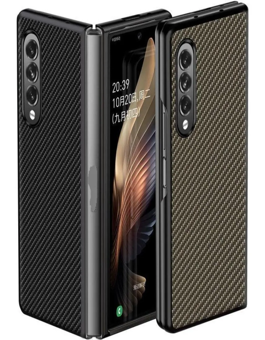 Przypadki z włókna węglowego dla Samsung Galaxy Z Fold 2 3 -Kold3 Case Ochronne twarde pokrycie tylne 2710799