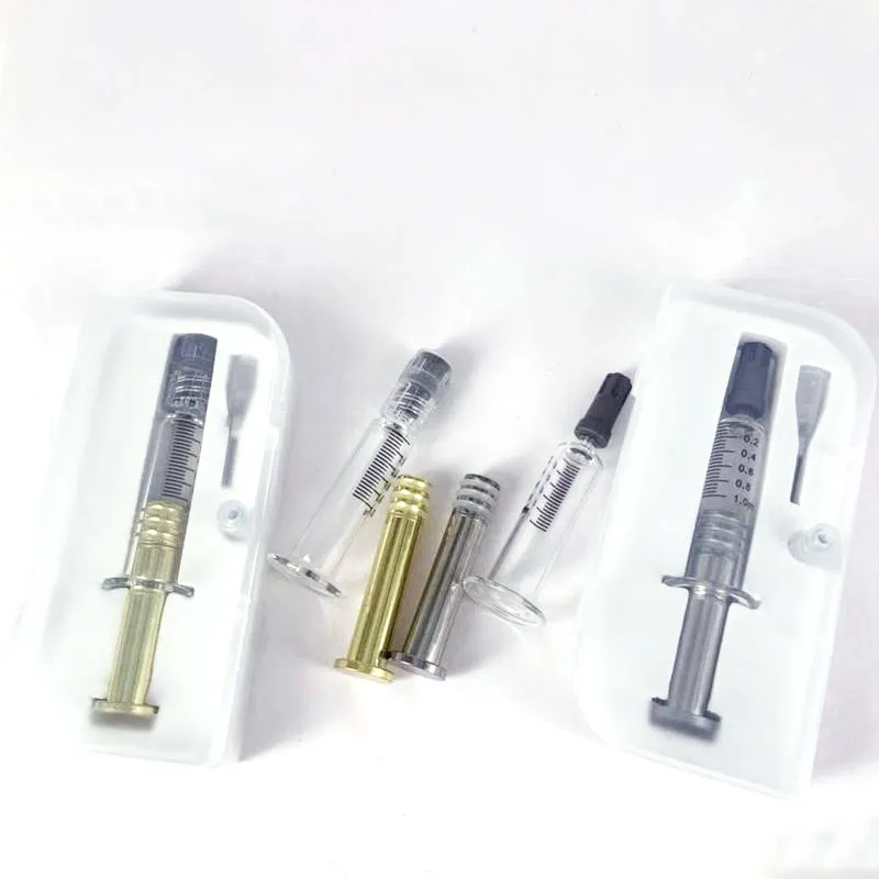 1ML Luer Lock Head Glass Syringe Measurement Mark with Needle Tip Box Packaging For Oil Cartridge Tank Syringes Filling Tool