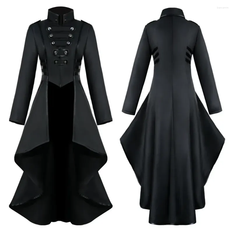 Damen Trenchcoats Frauen Vintage Jacken Gothic Steampunk Knopf Spitze Korsett Halloween Kostüm Mantel Frack Streetwear Weiblich Y2k