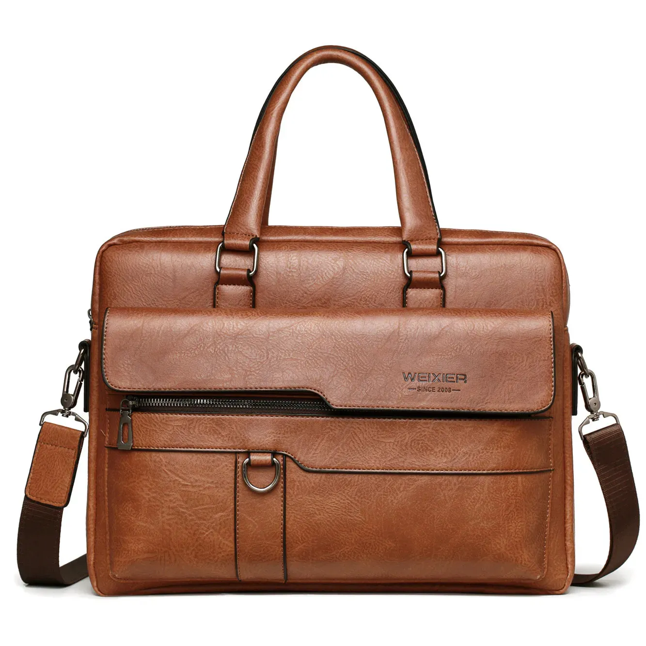 Män portföljis väska högkvalitativ affärsberömt varumärke pu läder axel messenger väskor kontor handväska 14 tum bärbar väska 240116