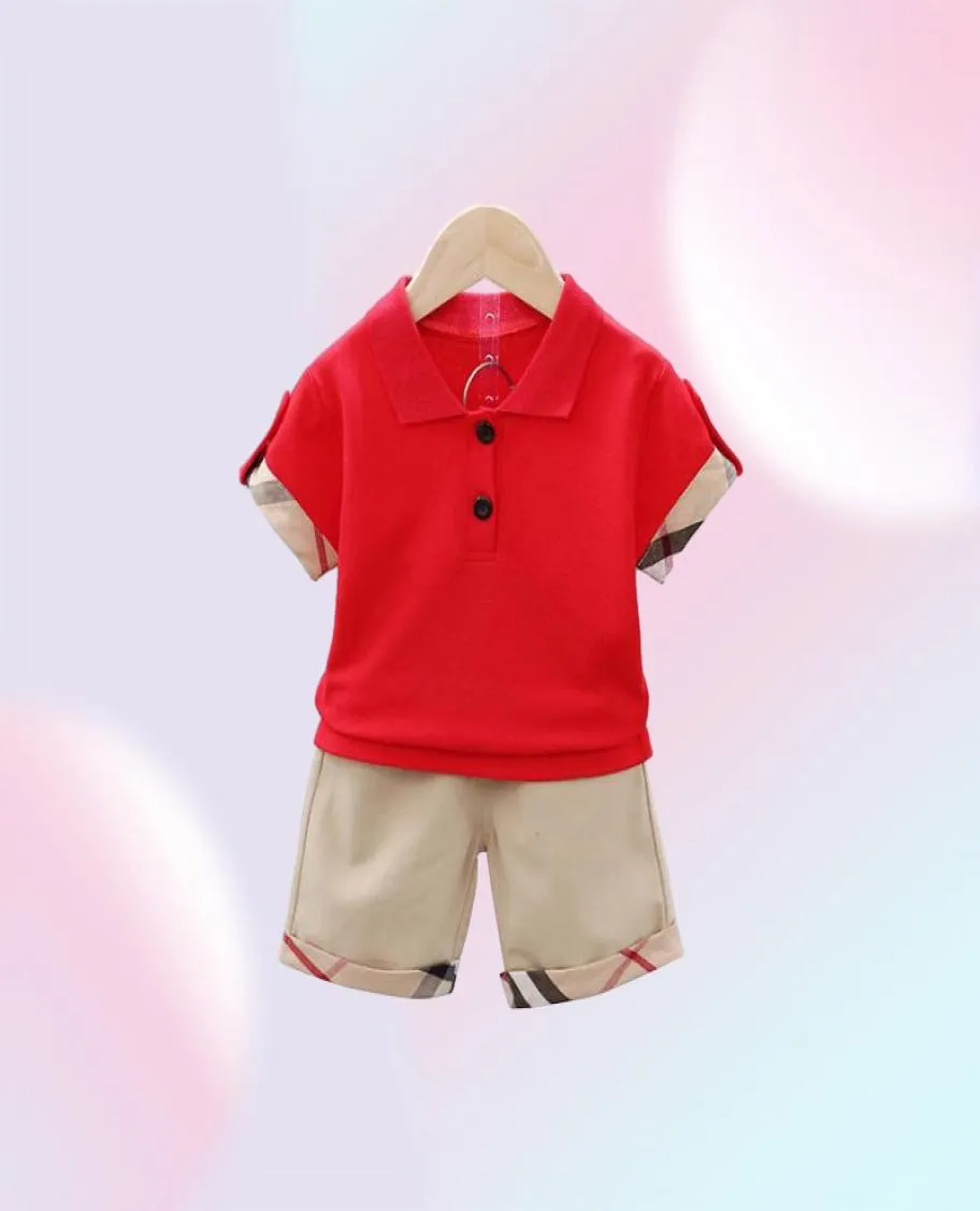 Mode Zomer Baby Jongenskleding Sets Kraag Kids Korte Mouw T-shirtShorts 2 Stuks Set Kinderen Pak Jongen Outfits6158960